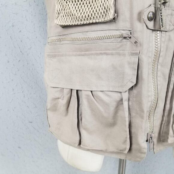 Humvee Vest Mens XS Khaki Safari Fishing Photo Travel Multi Pocket Utility - Picture 6 of 16